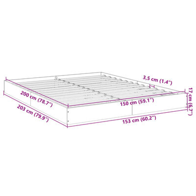 vidaXL Estructura de cama sin colchón madera marrón roble 150x200 cm