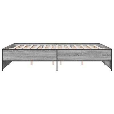 vidaXL Estructura cama madera ingeniería metal gris Sonoma 140x200 cm