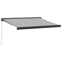 vidaXL Toldo retráctil aluminio y tela gris antracita y blanco 3x2,5 m