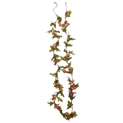 vidaXL Guirnaldas de flores de Navidad 6 uds rosa 215 cm