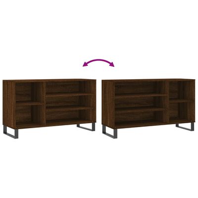 vidaXL Mueble zapatero madera contrachapada roble marrón 102x36x60 cm