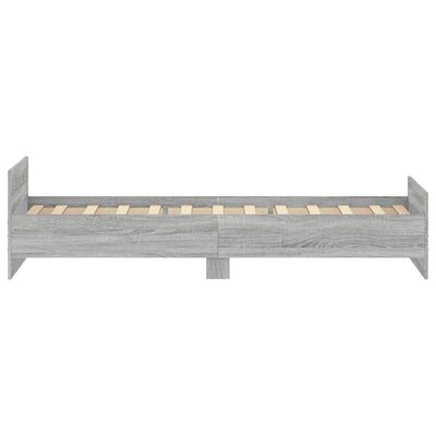 vidaXL Estructura de cama madera de ingeniería gris Sonoma 100x200 cm