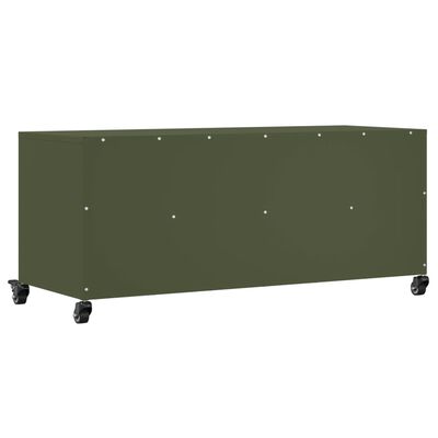 vidaXL Mueble de TV de acero verde oliva 100,5x39x43,5 cm