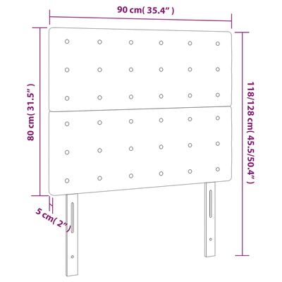 vidaXL Cabecero con luces LED tela negro 90x5x118/128 cm