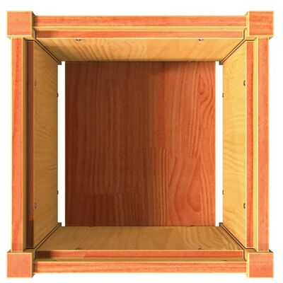 vidaXL Jardinera exterior madera maciza pino marrón cera 40x40x40 cm