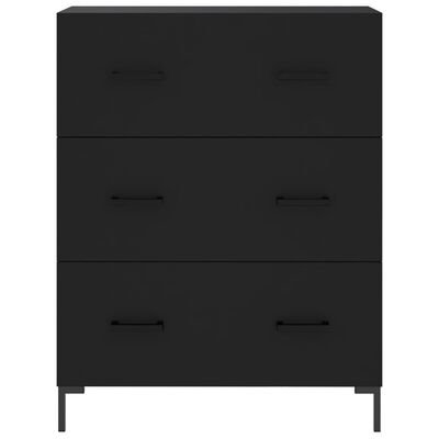 vidaXL Aparador alto madera contrachapada negro 69,5x34x180 cm