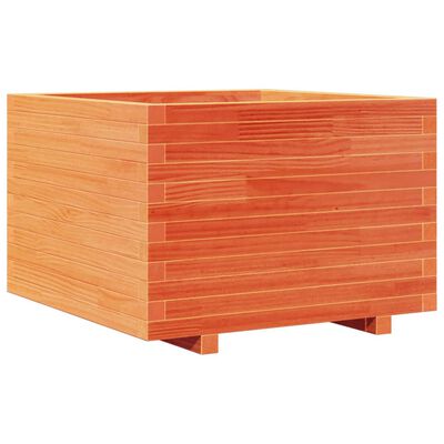 vidaXL Jardinera madera maciza de pino marrón cera 70x70x49,5 cm