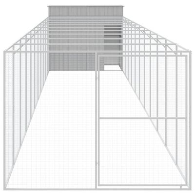 vidaXL Caseta perro corral acero galvanizado gris claro 214x1273x181cm