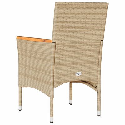 vidaXL Sillones de jardín con cojines 2 uds ratán sintético beige