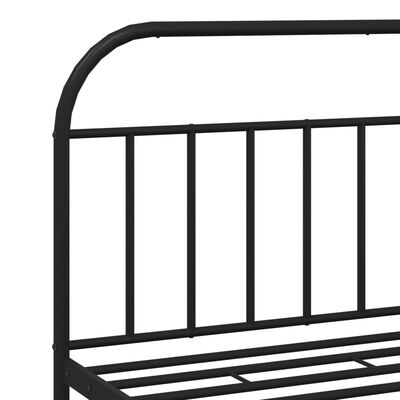 vidaXL Estructura de cama cabecero y estribo metal negro 160x200 cm