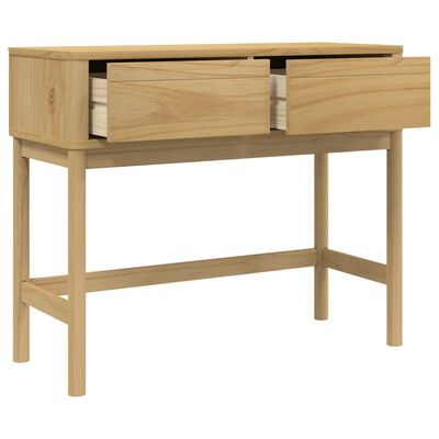 vidaXL Mesa consola FLORO madera maciza de pino marrón 89,5x36,5x73 cm