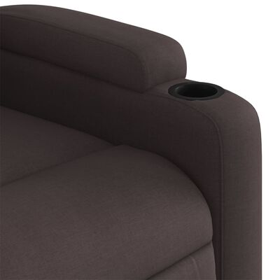 vidaXL Sillón reclinable eléctrico tela marrón oscuro