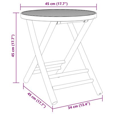 vidaXL Juego de mesa y sillas de jardín 3 piezas bambú