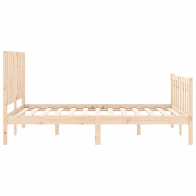 vidaXL Estructura de cama con cabecero madera maciza 140x200 cm