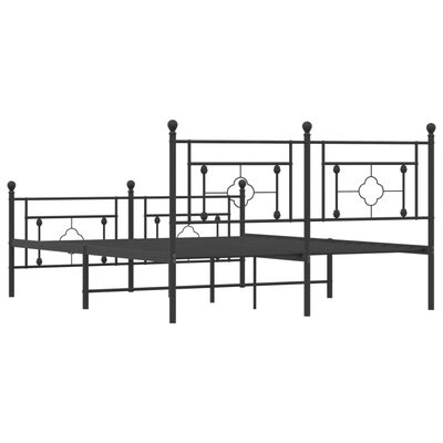 vidaXL Estructura de cama cabecero y estribo metal negro 150x200 cm