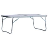 vidaXL Mesa de camping plegable aluminio blanca 60x40 cm