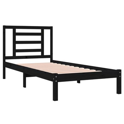 vidaXL Estructura de cama madera maciza de pino negra 100x200 cm