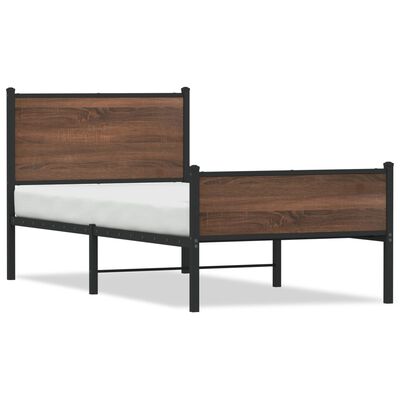 vidaXL Estructura de cama sin colchón metal marrón roble 80x200 cm