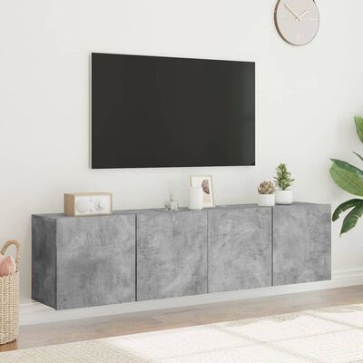 vidaXL Muebles para TV de pared 2 unidades gris hormigón 80x30x41 cm