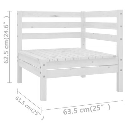 vidaXL Juego de muebles de jardín 8 piezas madera maciza pino blanco