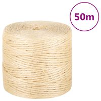 vidaXL Cuerda 100% sisal 4 mm 50 m