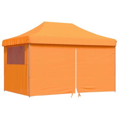 vidaXL Tienda de fiesta plegable Pop-Up 4 paredes laterales naranja