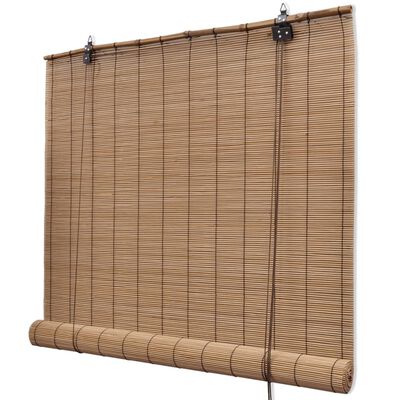 vidaXL Persianas enrollables de bambú marrón 80x160 cm