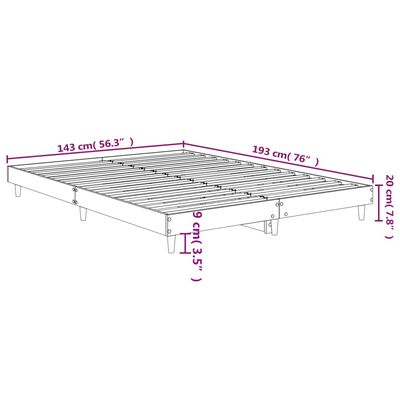 vidaXL Estructura de cama sin colchón madera roble Sonoma 140x190 cm