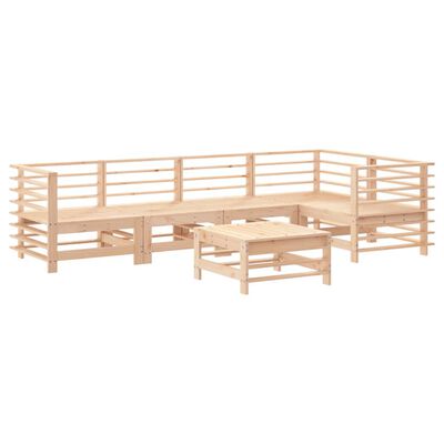 vidaXL Juego de muebles de jardín 6 piezas y cojines madera maciza
