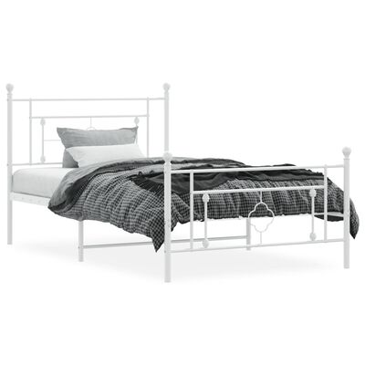 vidaXL Estructura cama sin colchón con estribo metal blanco 107x203 cm