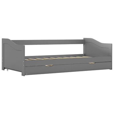 vidaXL Estructura de sofá cama extraíble sin colchón gris 90x200cm