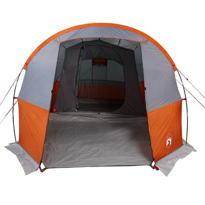 vidaXL Tienda de camping con túnel 4 personas impermeable gris naranja