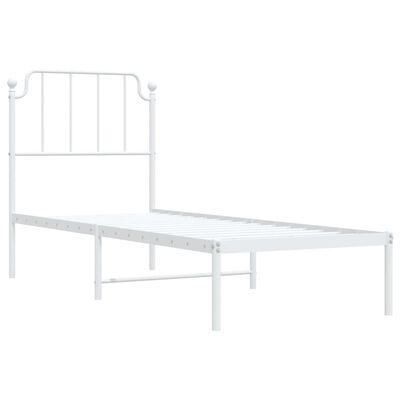 vidaXL Estructura cama sin colchón con cabecero metal blanco 75x190 cm