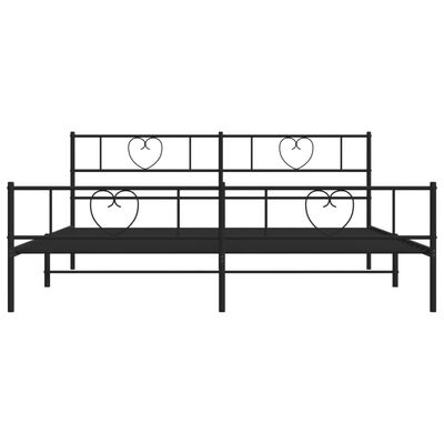 vidaXL Estructura cama sin colchón con estribo metal negro 180x200 cm