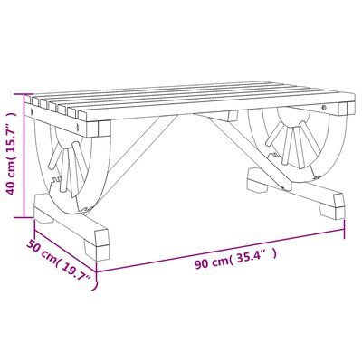 vidaXL Mesa de centro de jardín madera maciza abeto 90x50x40 cm