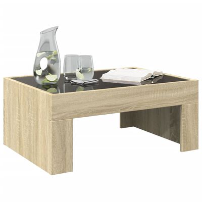 vidaXL Mesa de centro con Infinity LED roble Sonoma 70x50x30 cm