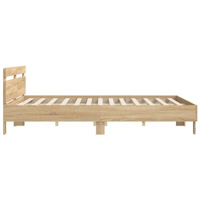 vidaXL Cama con cabecero madera de ingeniería roble Sonoma 180x200 cm