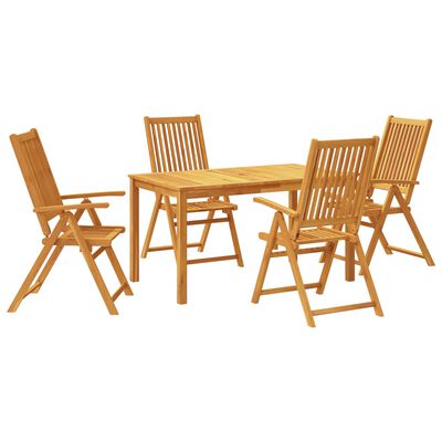 vidaXL Juego de comedor de jardín 5 piezas madera maciza de acacia