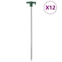 vidaXL Clavijas para tienda 12 uds acero galvanizado y PP 25 cm 7 mm