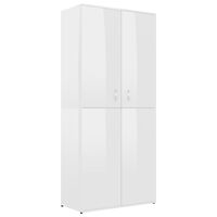 vidaXL Mueble zapatero contrachapada blanco brillo 80x39x178 cm