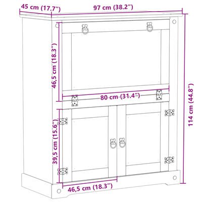 vidaXL Botellero Corona madera maciza de pino 97x45x114 cm