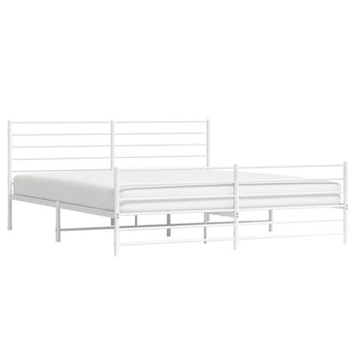 vidaXL Estructura cama sin colchón con estribo metal blanco 200x200 cm