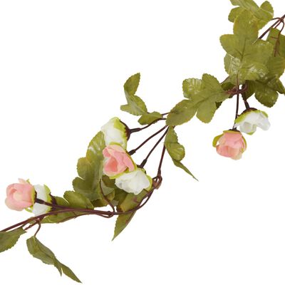 vidaXL Guirnaldas de flores de Navidad 6 uds champagne 215 cm