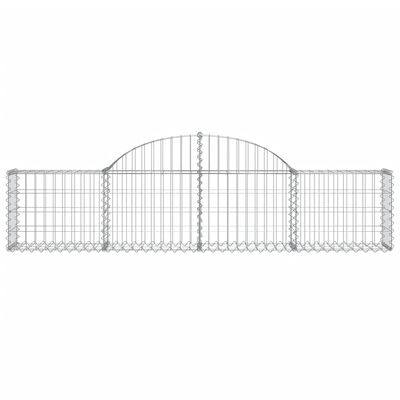 vidaXL Cestas de gaviones 11 uds forma de arco hierro 200x30x40/60 cm