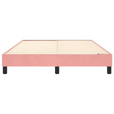 vidaXL Estructura de cama de terciopelo rosa 140x190 cm