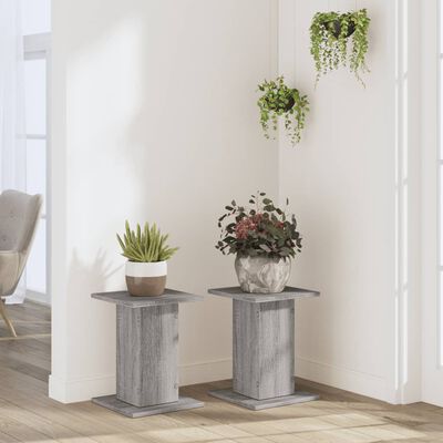 vidaXL Soportes para plantas 2 uds madera gris Sonoma 30x30x40 cm