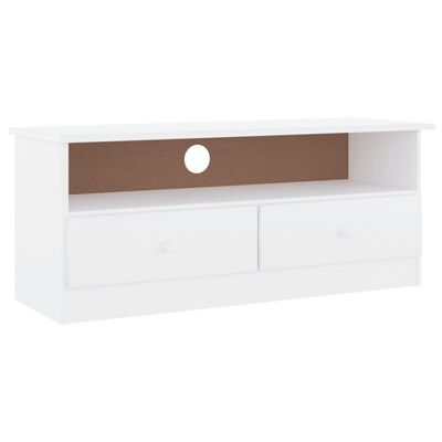 vidaXL Mueble de TV con cajones ALTA madera de pino blanco 100x35x41cm