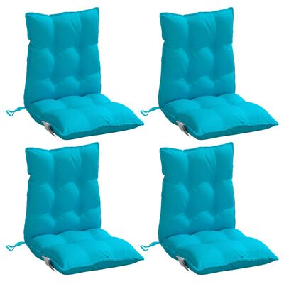 vidaXL Cojines para silla con respaldo bajo 4 uds tela Oxford turquesa