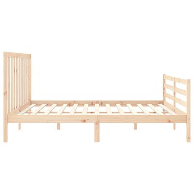 vidaXL Estructura de cama de matrimonio con cabecero madera maciza