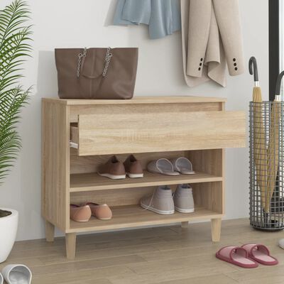 vidaXL Mueble zapatero madera contrachapada roble Sonoma 70x36x60 cm